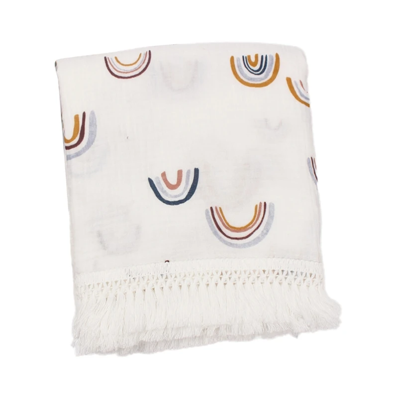 

Детский свитер с кисточкой для пеленания Обёрточная бумага натуральный хлопок муслин Одеяло новорожденных Подставки для фотографий