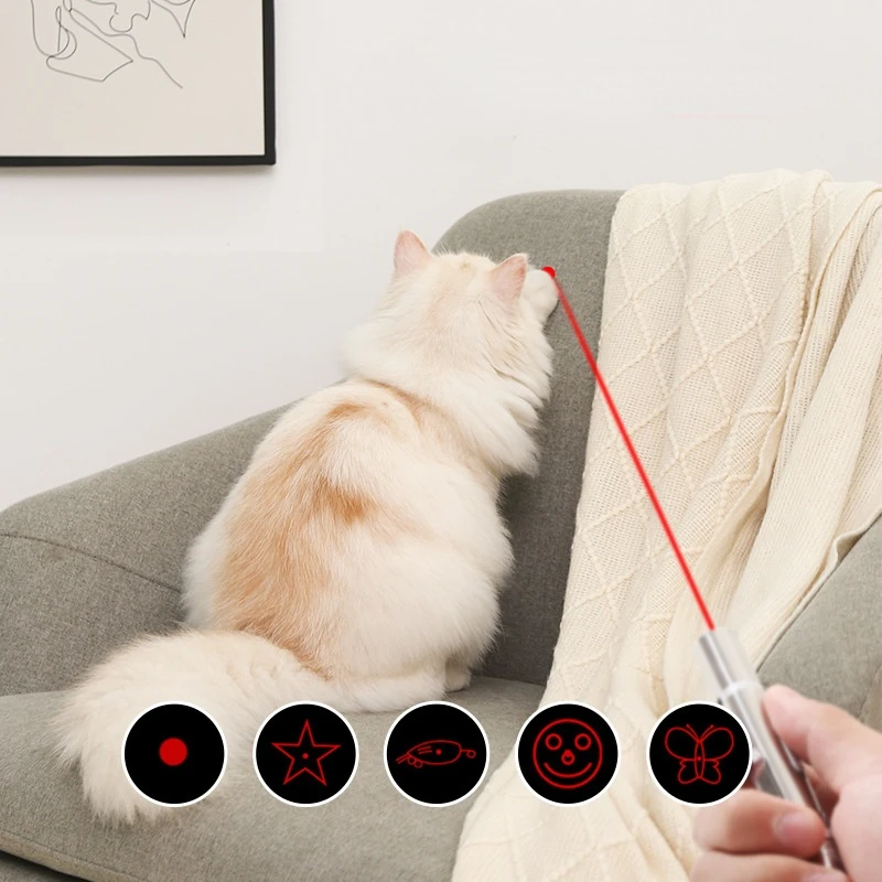 

Funny Pet LED Laser Toy Cat Laser Toy Cat Pointer Light Pen Interactive Toy With Bright Animation Mouse Shadow Small Animal Toys