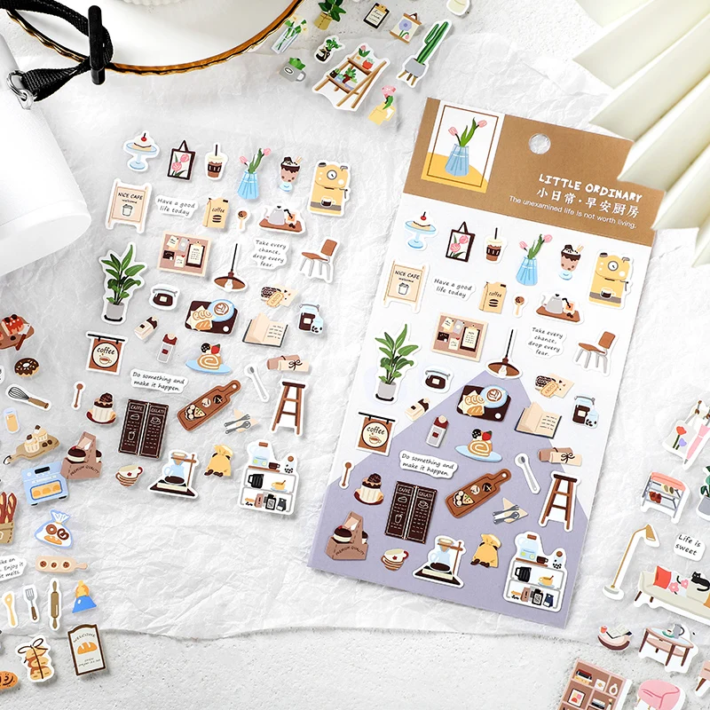 

1 pcs Small daily necessities series Decorative Stickers Scrapbooking diy Label Diary Stationery Album Journal Food Plants Stick