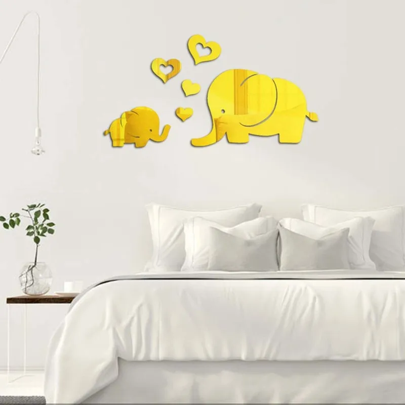 Наклейки на стену с изображением мультяшного слона 3D настенные наклейки