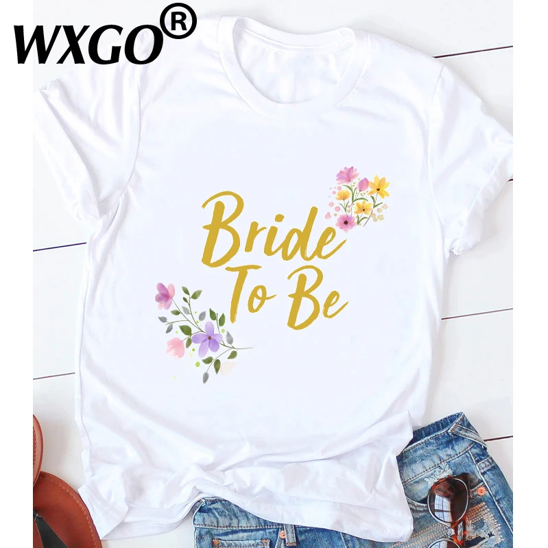 Женская футболка с буквенным принтом для невесты подружки | одежда