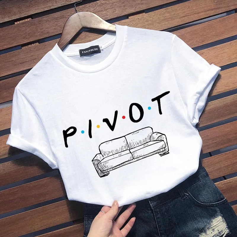 Футболка с готическим рисунком Friends Tee Harajuku женская футболка с буквенным принтом с коротким рукавом и круглым вырезом Женские топы