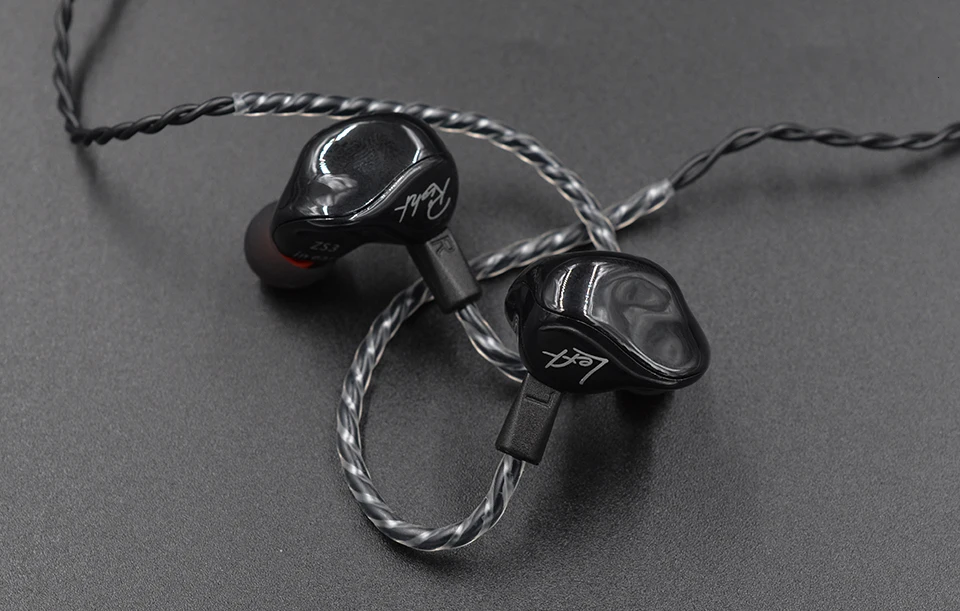 KZ ZS3 1DD эргономичный съемный кабель наушники в ухо аудио мониторы шумоизоляция HiFi музыка спортивные наушники с микрофоном