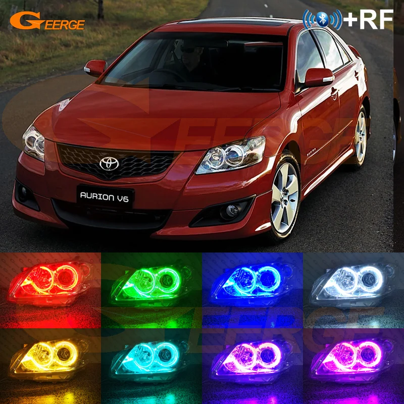 Для Toyota Aurion GSV40 2006 2007 2008 2009 CAMRY RF Bluetooth APP мульти-Цвет ультра яркий RGB светодиодный Ангельские глазки гало кольца комплект