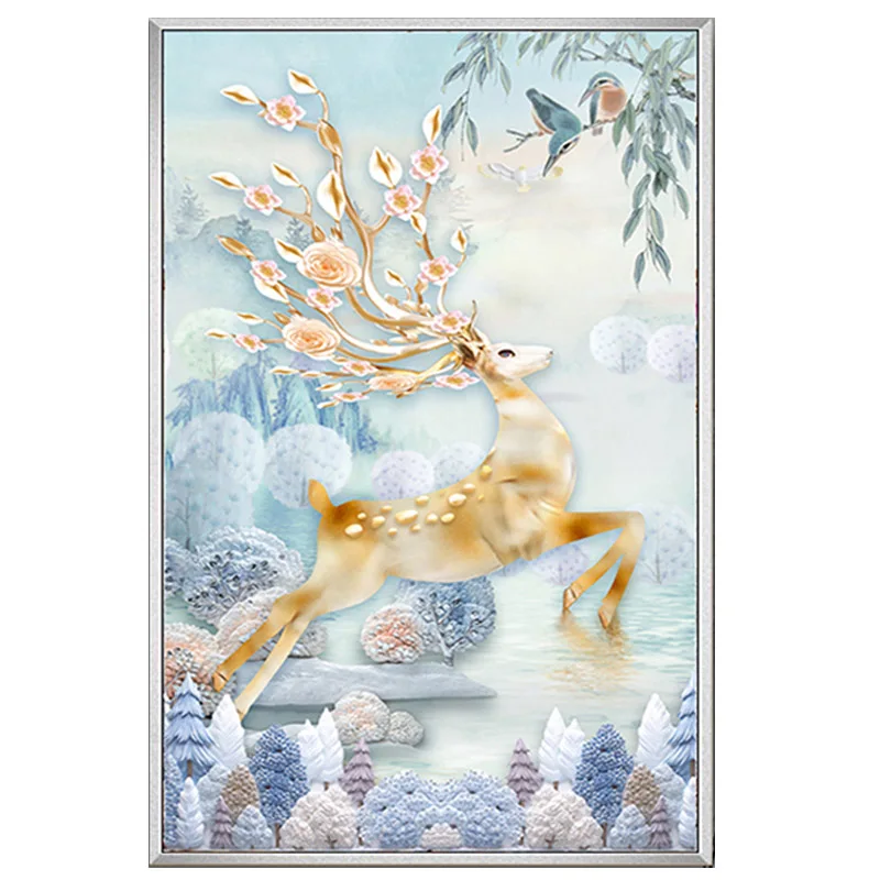 

Алмазная 5D картина «сделай сам», животное, Рождественский олень, полная выкладка, квадратная/круглая мозаика, вышивка крестиком, рукоделие