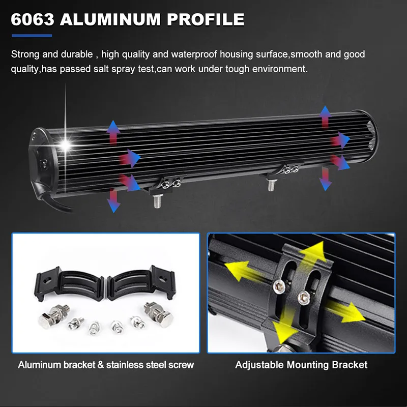 Светодиодная лампа рабочего освещения RACBOX 20 дюймов Предупреждение В 24 В|Световая