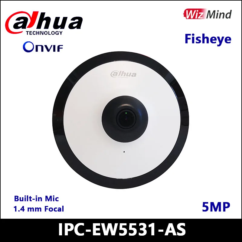 

IPC-EW5541-AS WizMind Fisheye сеть Dahua 5MP Camera 1,4mm Focusus ONVIF H.265 дневное Ночное Видение Поддержка POE Встроенный микрофон