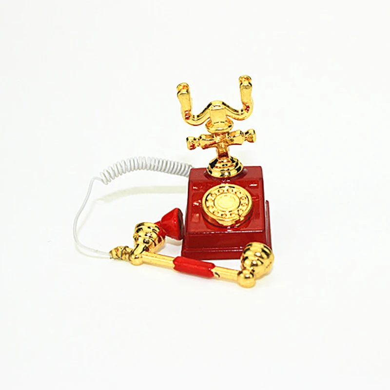 Горячая продажа 1:12 миниатюрный Телефон Модель сплав Винтаж Ретро поворотный