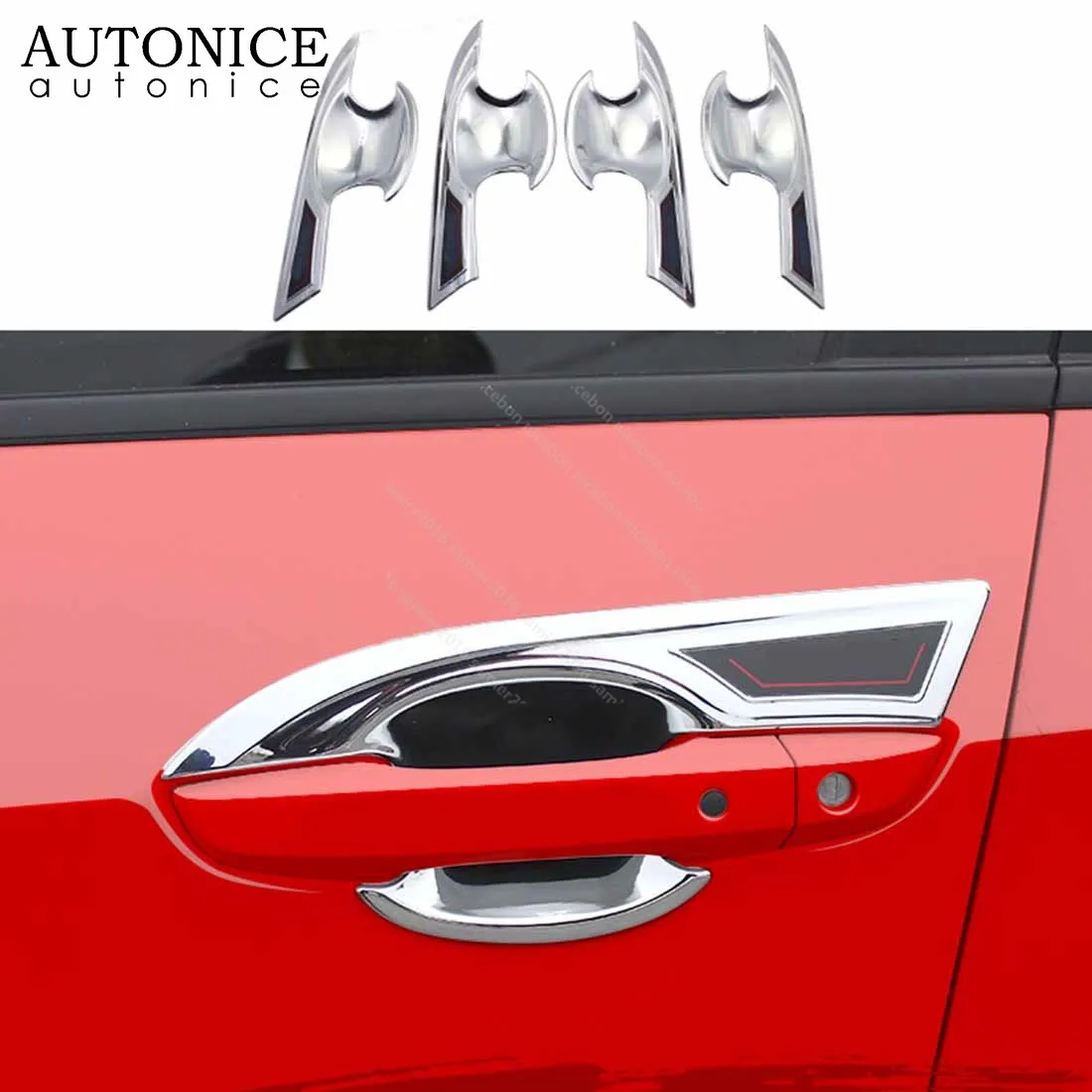 Цветная внешняя дверная ручка из углеродного волокна декоративная накладка