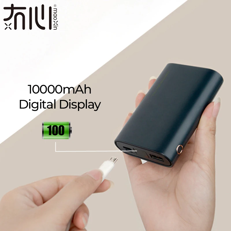 Maoxin micro type c мини powerbank 10000 мАч милый портативный powerbank цифровой дисплей power bank для samsung Аксессуары для телефонов
