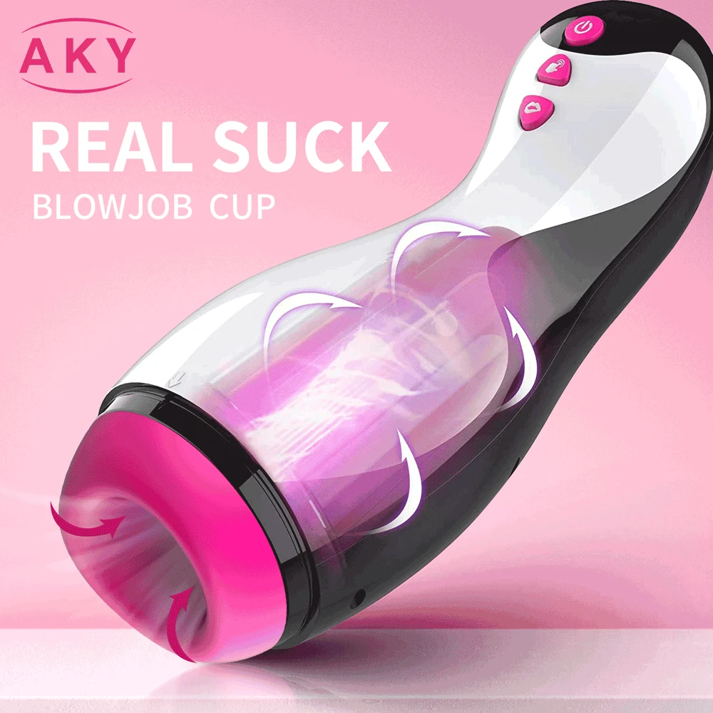 Sucking Heating Vagina Masturbation Cup Male Masturbator Automatic Real Blowjob Vibrator Adult Sex Toys For Men Sex Shop Erotic