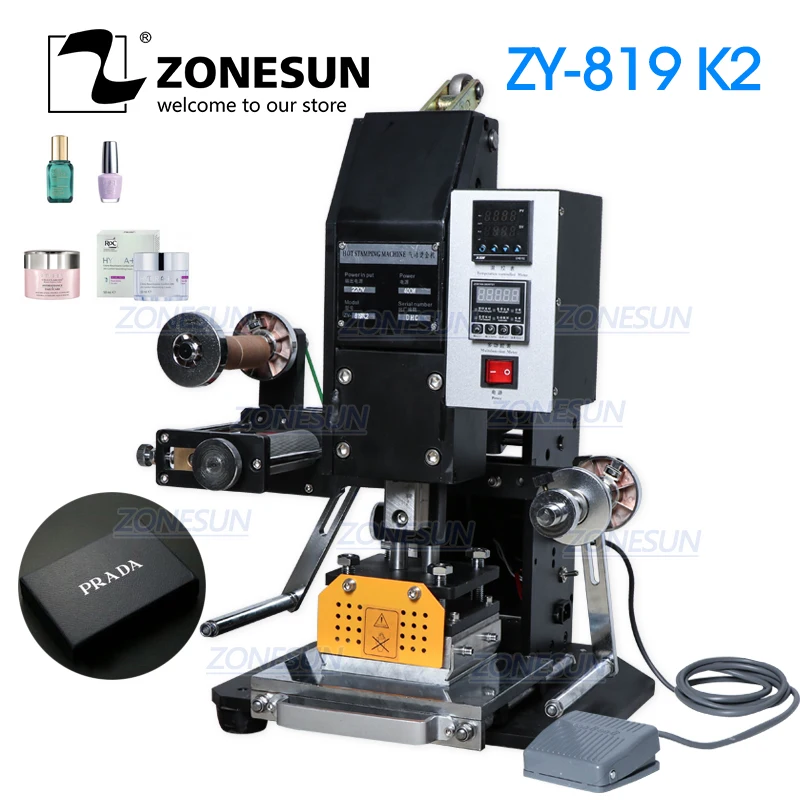ZONESUN 819k2 116*120 мм пневматическая автоматическая фотокожа, Подарочная коробка, визитница, логотип, термопресс