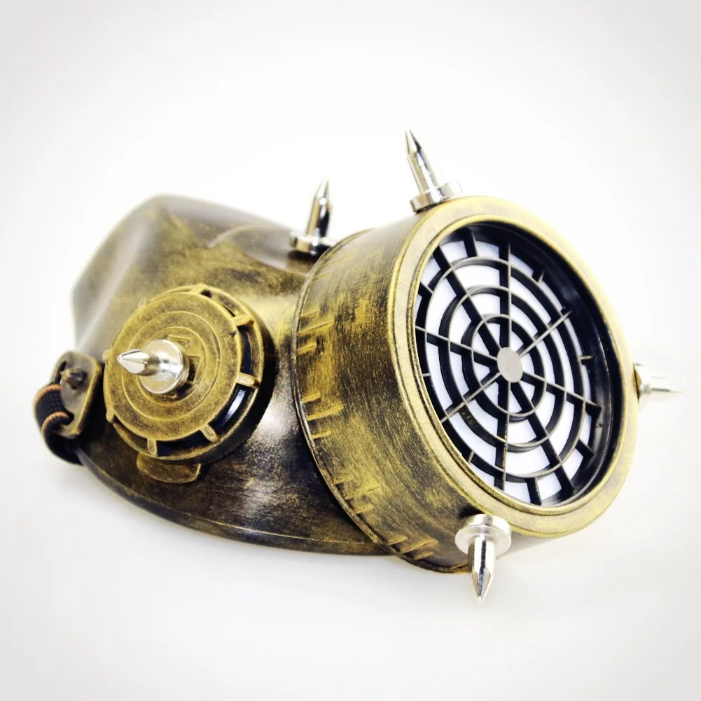 Модная Готическая маска с заклепками в стиле панк Золотая/серебряная для мужчин