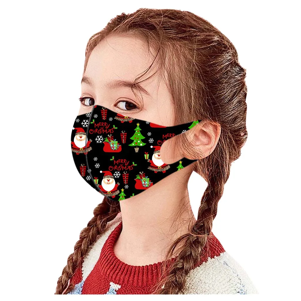 5 шт. детская Рождественская маска для лица милая рта с принтом Регулируемые