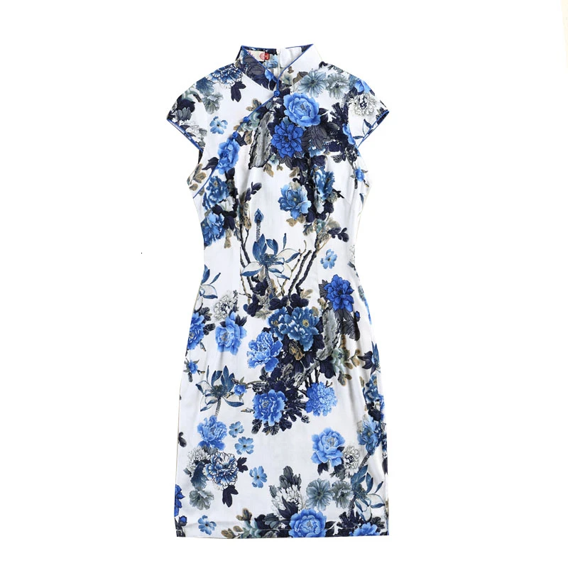 Китайские платья Ципао Cheongsam из хлопка и льна Mujer Vestidos размера плюс для женщин короткие 3XL 4XL 5XL летние Новое поступление