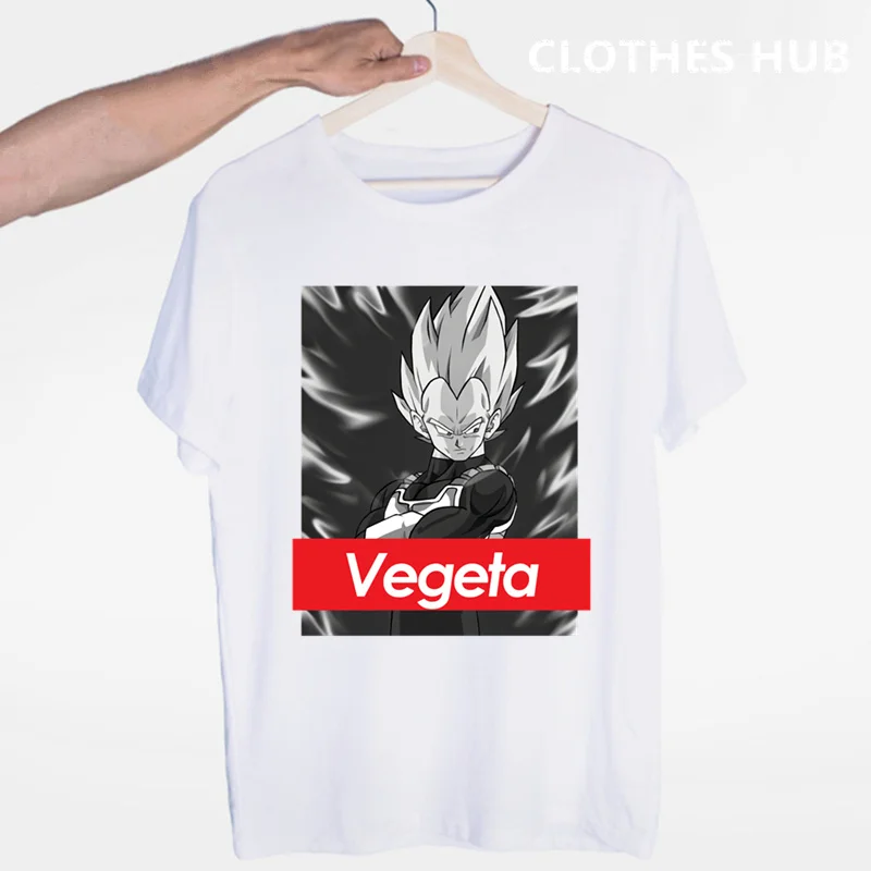 Dragon Ball Z футболка Goku футболка с короткими рукавами и круглым вырезом летние Саян Вегета Harajuku брендовая одежда