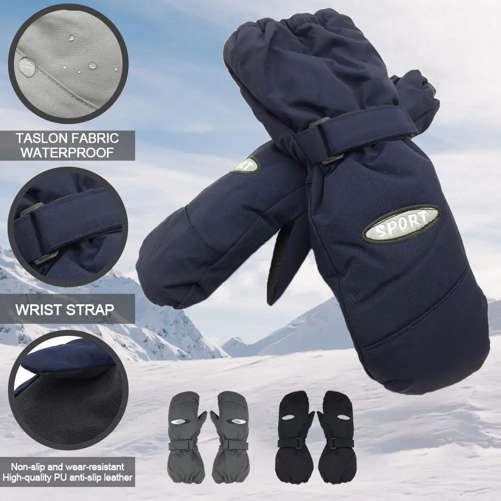 

Winter Children's Ski Gloves Thickened And Velvet Warm And Windproof Waterproof Outdoor Mitten Non-slip Gloves