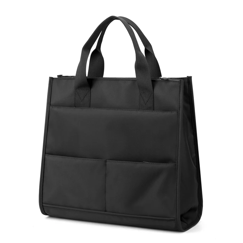 

New Solid Black Deep Blue Men's bag Business style Men's briefcase Multi Pockets Large Man Handbags high quality Big bag for men