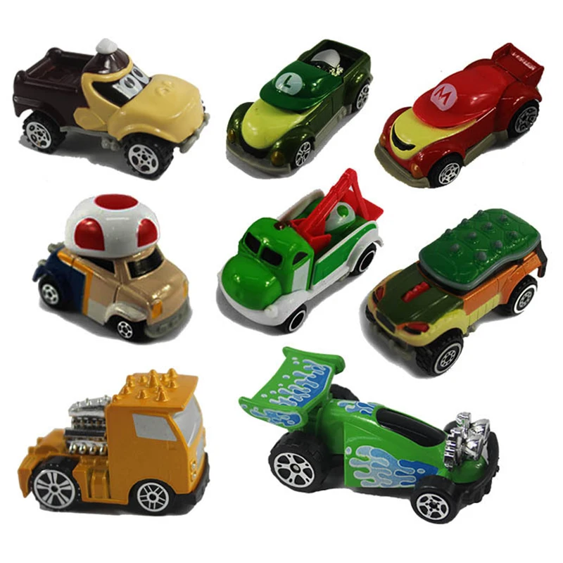 8 шт./компл. Металлическая Автомобильная фигурка Super Mario Kart игрушки подарок для