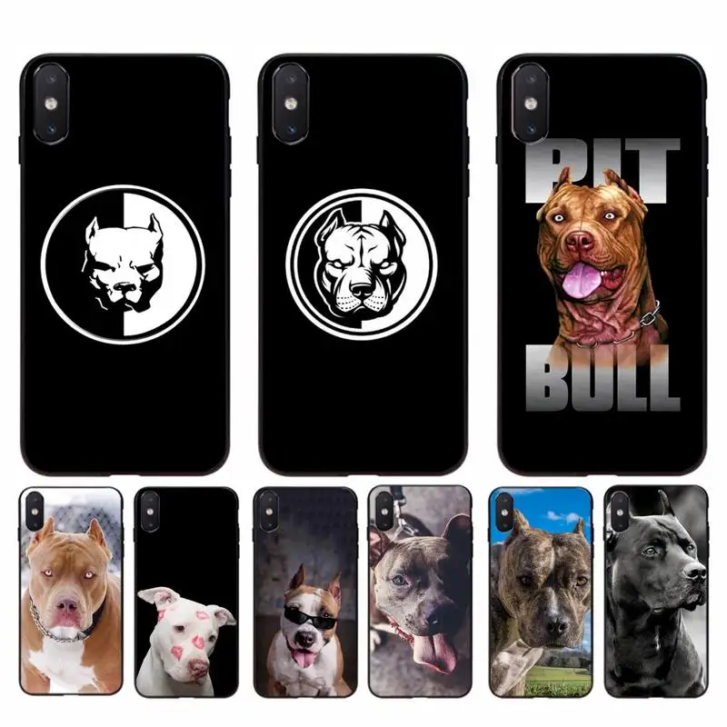 

Yinuoda Pit Bull Lovely Pet Dog Pitbull Phone Case for iphone 11 12 Mini Pro Max X XS MAX 6 6s 7 8 plus 5 5S 5SE XR SE2020
