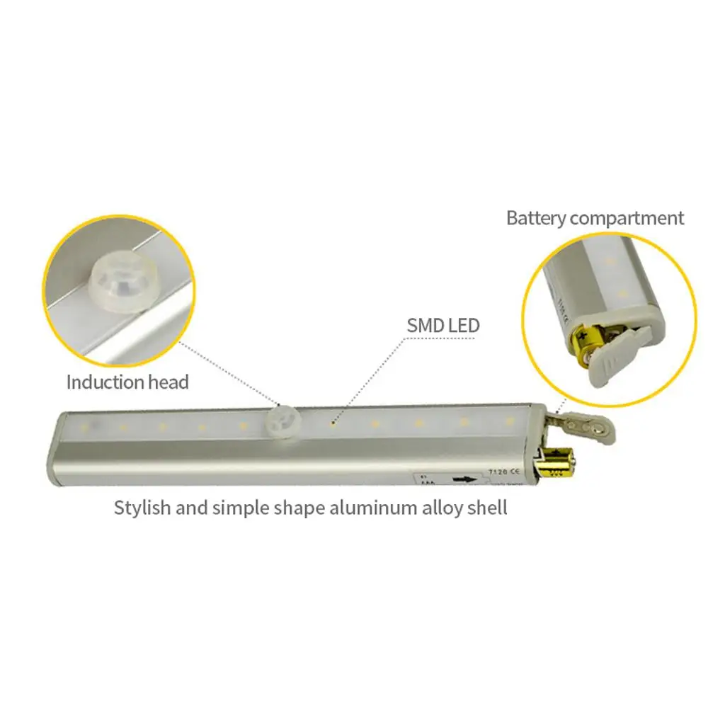 

Infrared Induction Lamp Sensor Light Portable Super Bright PIR Motion 10LED Wireless Wardrobe Cupboard Porch Night Light Closet
