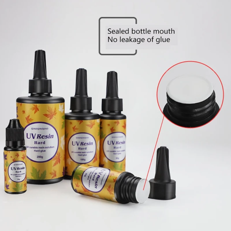 

15g 25g 60g 100g 200g UV Resin Hard Type Crystal Clear Glue Curing Epoxy Crafts Jewelry Making DIY Accessories X4YA