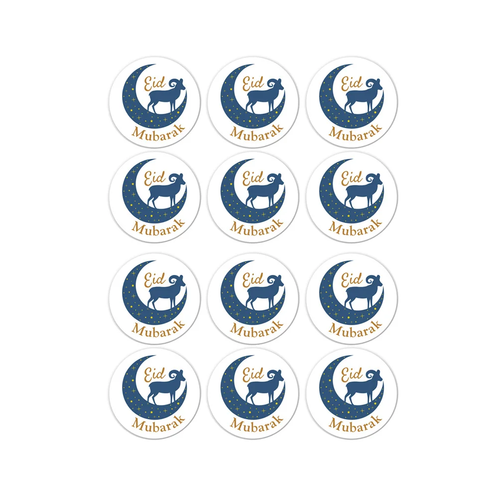 

12pcs EID Mubarak Paper Label Stickers Decor Gift Lable Seal Sticker Islamic Muslim Eid al-fitr Party Decoration Supplies
