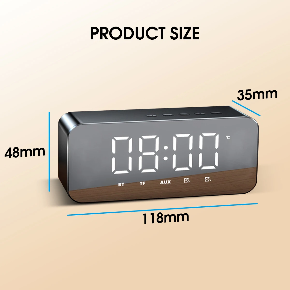 wireless bluetooth speaker fm radio sound box desktop alarm clock subwoofer music player tf card bass speaker boom for huawei free global shipping