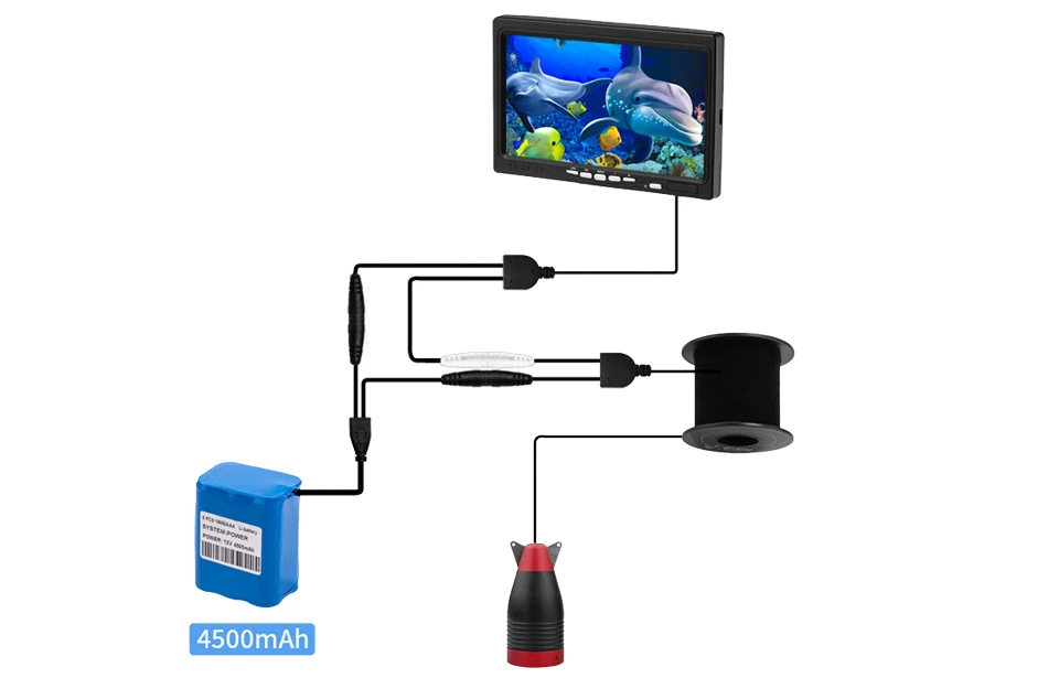 Erchang DV3524E 15 м 1000TVL 7 дюймов монитор 12 шт. светодиодный инфракрасный светильник камера для подводной рыбалки для подледной рыбалки