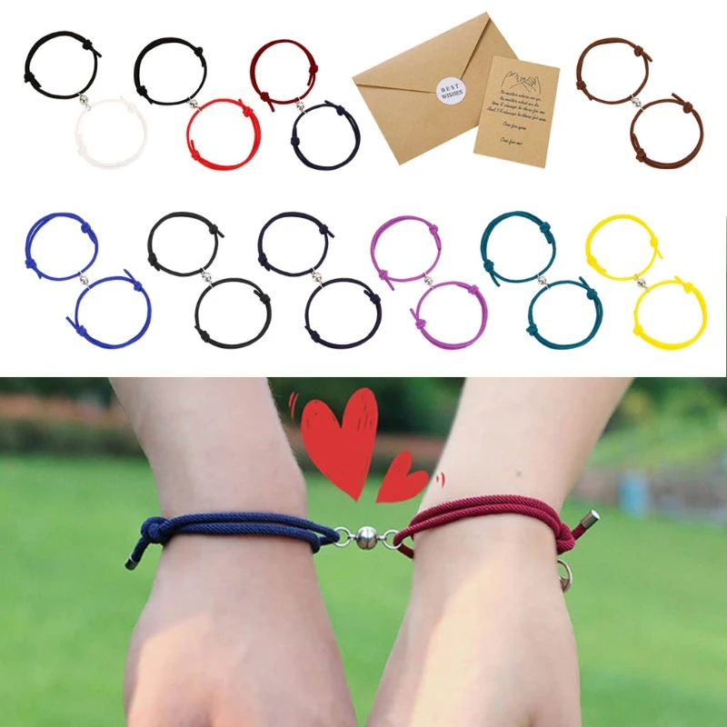 

2Pcs Lover Couple Magnetic Distance Matching Bracelet Kit Lovers Matching Friendship Bracelet Kit Lovers Fashion Jewelry