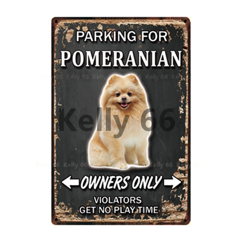 [Kelly66] оловянный плакат с собаками для парковки Хаски Сиба ину бульдог