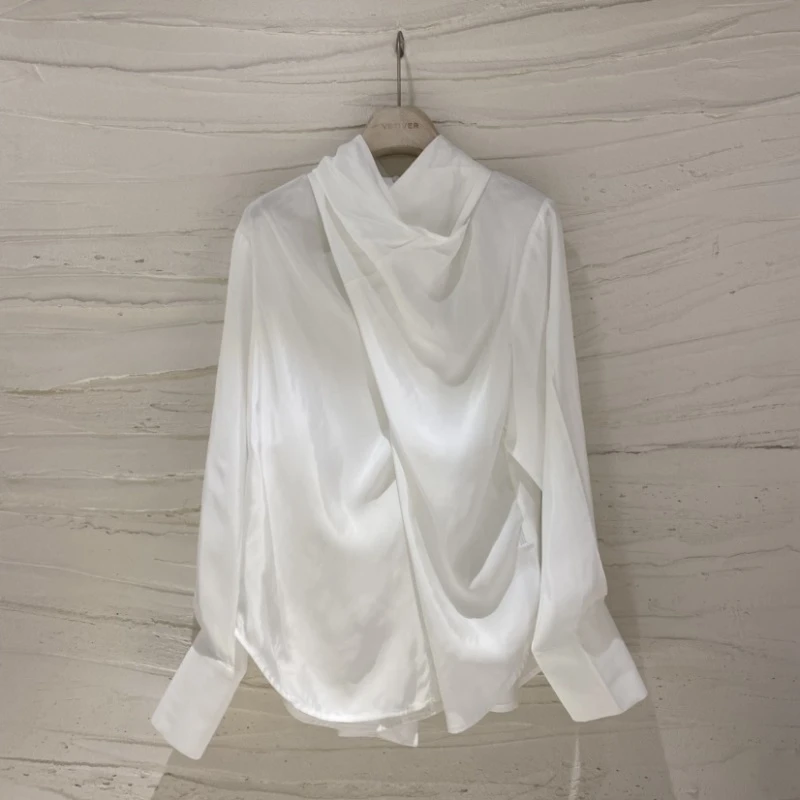 

Женская рубашка с длинным рукавом, с перекрестным вырезом, осень 2021