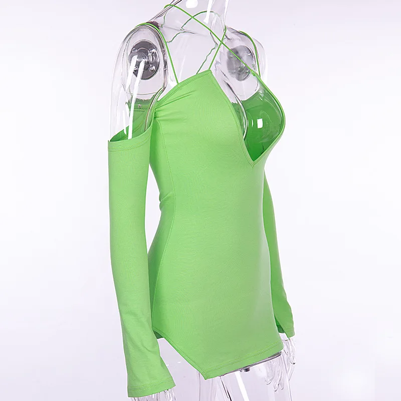 Женское богемное платье с открытой спиной зеленое однотонное летнее пляжное