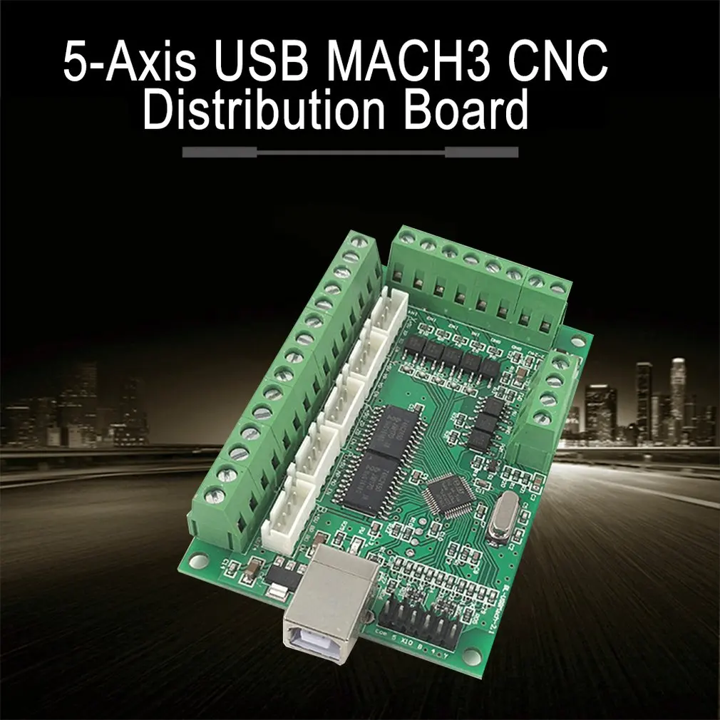 USB MACH3 CNC Breakout Board 100KHz драйвер контроллер движения 5 осевой интерфейс