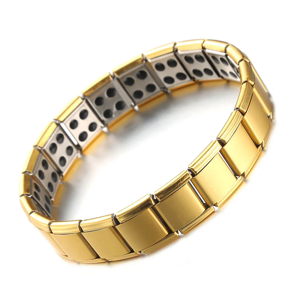 13mmFullGold 4 цвета Синий нержавеющая сталь цепи здоровья энергетический баланс германий магнитный браслет для мужчин мужские браслеты Femme ювелирные изделия - Окраска металла: 13mmFullGold