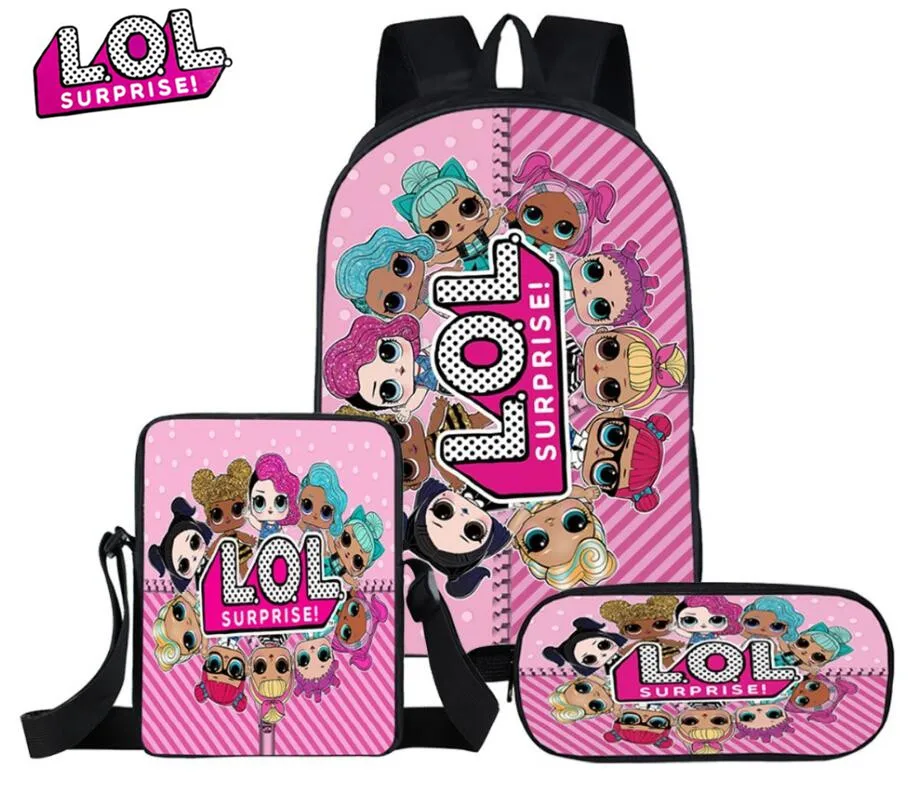 Детский Школьный рюкзак с сюрпризом для кукол L.O.L прекрасный ортопедический