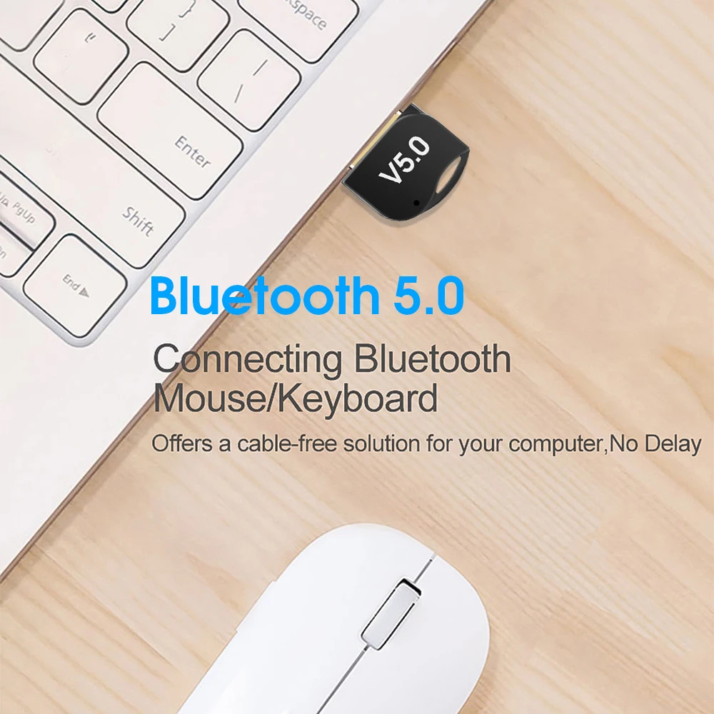 Kebidumei USB Bluetooth адаптер V5.0 Двойной режим беспроводной Dongles музыкальный звуковой