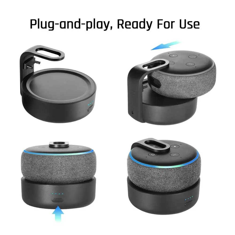 Аккумуляторная База GGMM 10000 мАч для Amazon Alexa Echo Dot 3 го поколения переносная док