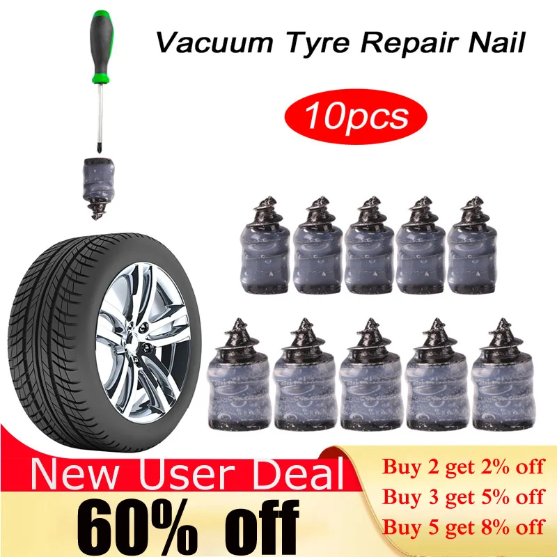 

10pcs Vacuum Tyre Repair Nail for Car Truck Motorcycle Scooter Bike Wheel Tyre Repair Nails Tire Puncture Tubeless Rubber Nails