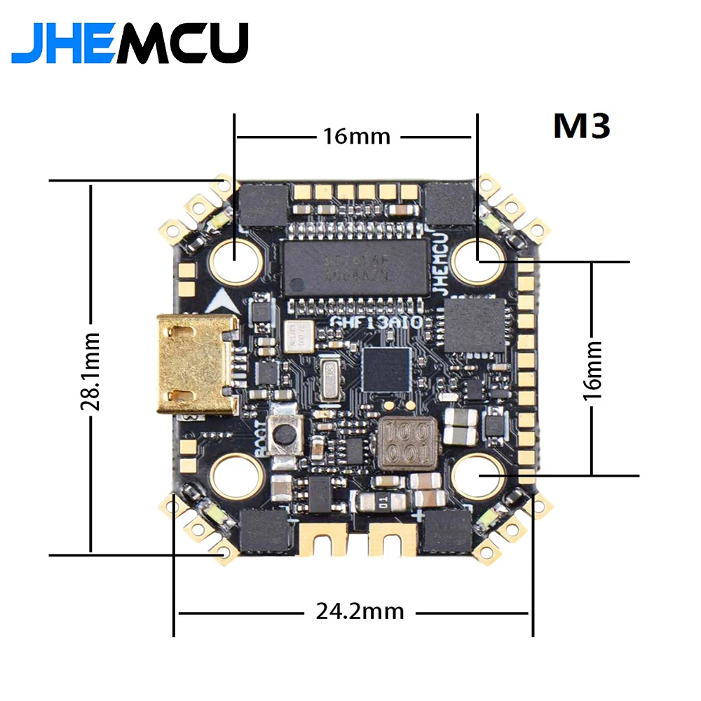 Контроллер полета JHEMCU GHF13AIO Betaflight MPU6000 F4 OSD встроенный контроллер 13A 4 в 1 ESC для