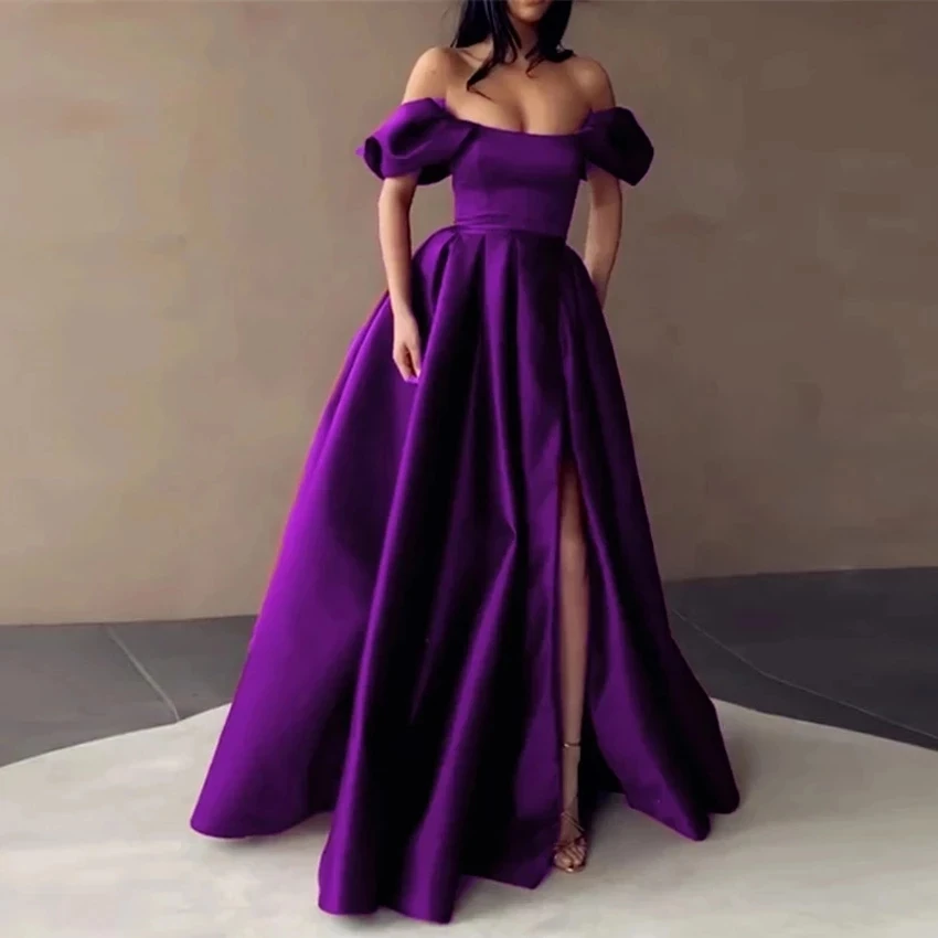 Custom Color Royal Blue Satin Prom Dresses Strapless Off the Shoulder Split Evening Dresses Pleated A-Line Long Formal Gowns 5 Custom Color Royal Blue Satin Prom Dresses Strapless Off the Shoulder Split Evening Dresses Pleated A-Line Long Formal Gowns 5