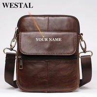 westal mens shoulder bag for men phone bag small crossbody bags genuine leather thin mens designer bags leather male flap 7350