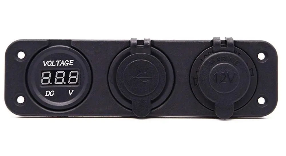 12В-24В тройное зарядное устройство с двойной функцией USB LED Выход вольтметра