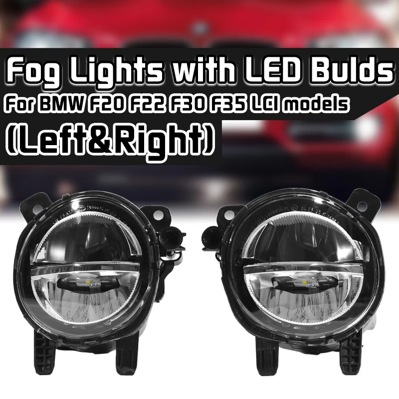 

1 Pair Car Front LED Fog Light Fog Lamp DRL Driving Lamp For BMW F20 F22 F30 F35 LCI With LED Bulds 63177315559 63177315560 Lamp