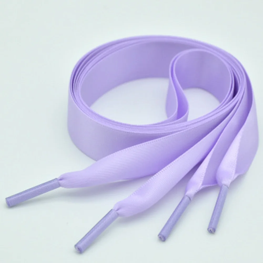 

Silk Ribbon Shoelaces 2cm Width Satin Double-sided Smooth Flat Shoe Lace Bud Silk Satin Bow Sport Adult Children's laces