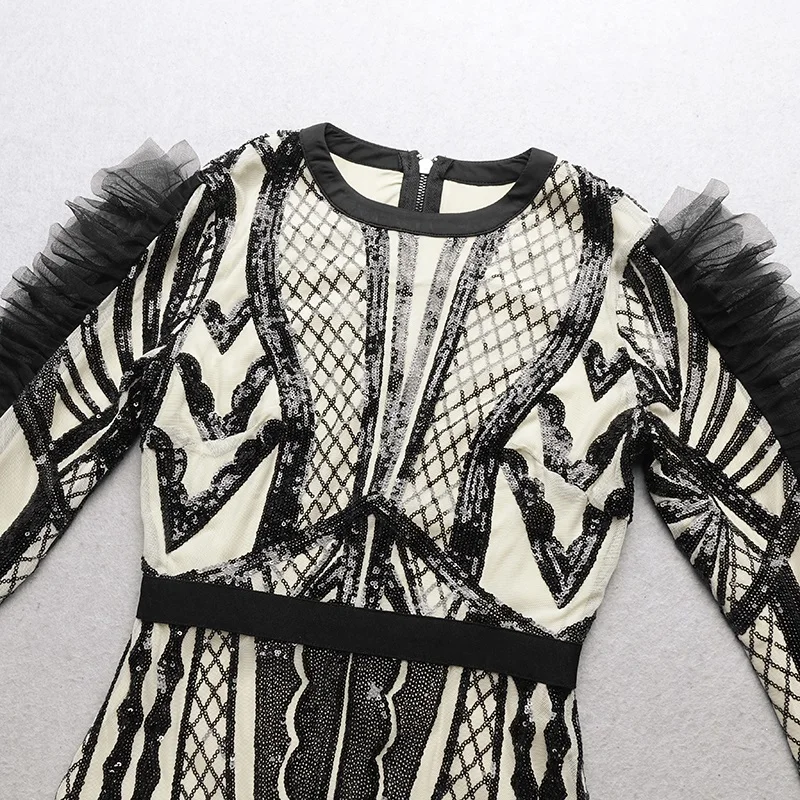 VC все бесплатная доставка Мода сетки с оборками длинными рукавами Украшенные