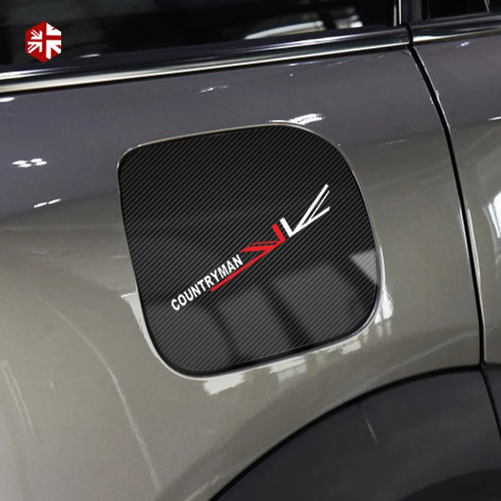 5D Carbon Fiber Vinyl Decal Unon Jack Decoration Car Fuel Tank Cap Sticker For Mini Cooper Countryman F60- Accessories