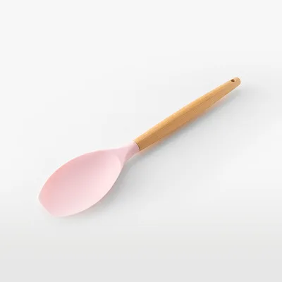 Pink 5 Силиконовая лопаточка ложка щипцы посуда термостойкая суповая ложка антипригарная лопата с деревянной ручкой кухонный инструмент для приготовления пищи - Цвет: Pink 5