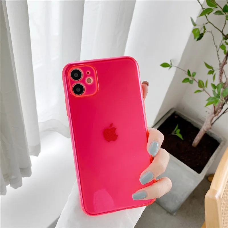 Модный флуоресцентный неоновый чехол для телефона iPhone 11 Case SE 2020 Pro Max XR XS X 8 7 Plus