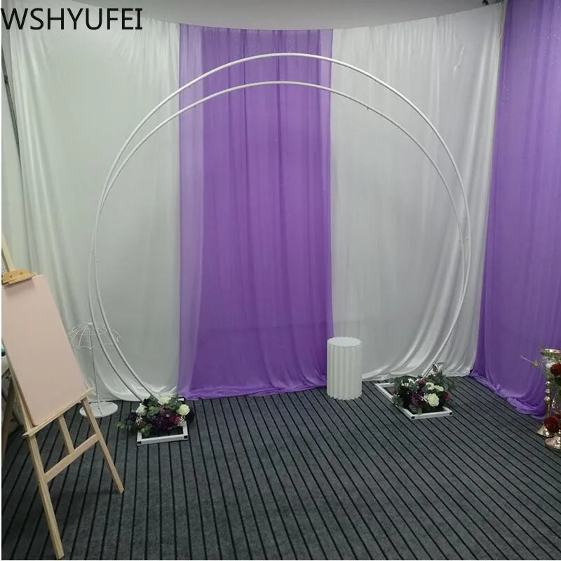 Двойное круглое кольцо из кованого железа арка дверь открытый цветок газон